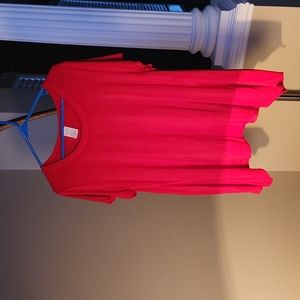 Bamboo blend red flowy tee